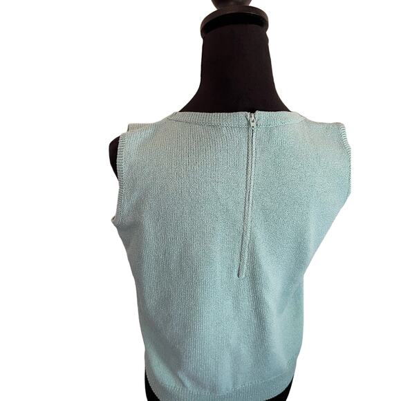 JSS Woman’s 3pcs suit Small knit wear blue teal wool blend USA classic luxury - Picture 3 of 16